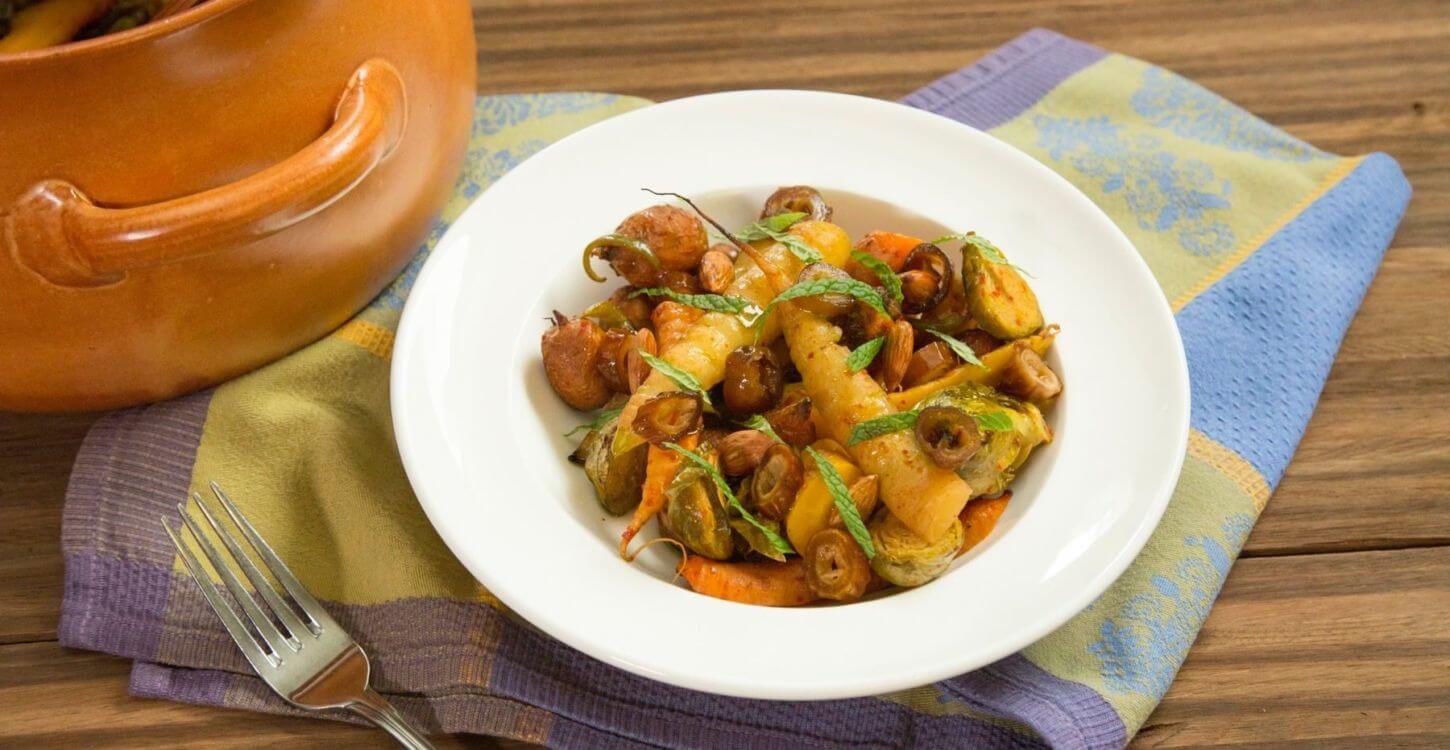 Carrots and Brussels Spouts with Herbs and Dates