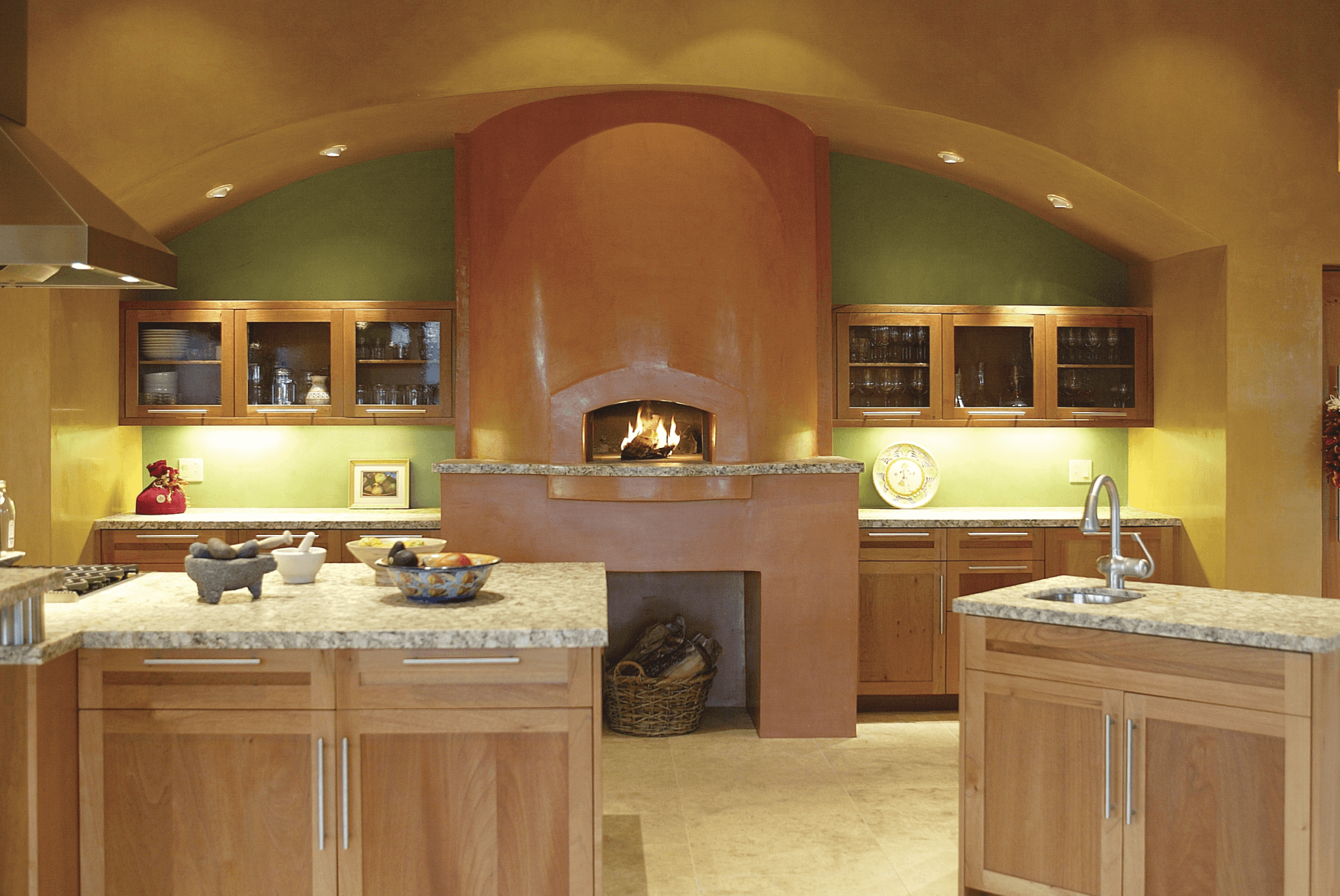 Mugnaini wood fired oven in a residential kitchen